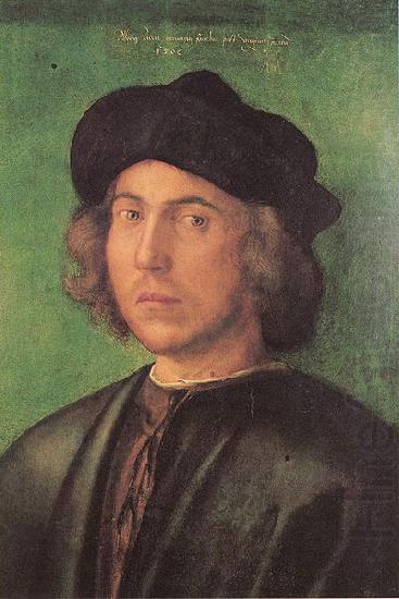 Albrecht Durer Portrat eines jungen Mannes vor grunem Hintergrund oil painting picture